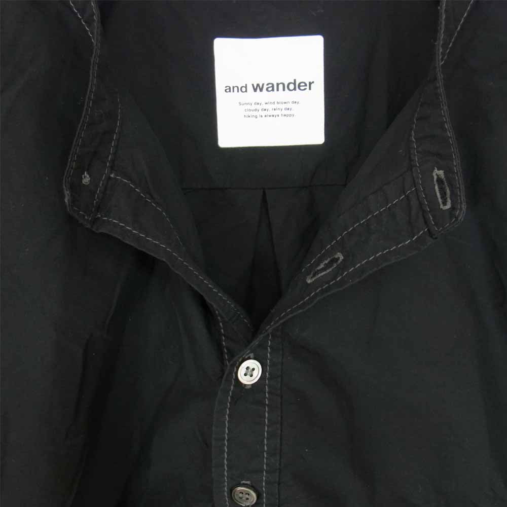 アンドワンダー AW01-FT046 CORDURA typewriter short sleeve over shirt コーデュラ タイプライター 半袖 オーバー シャツ ブラック系 4【中古】