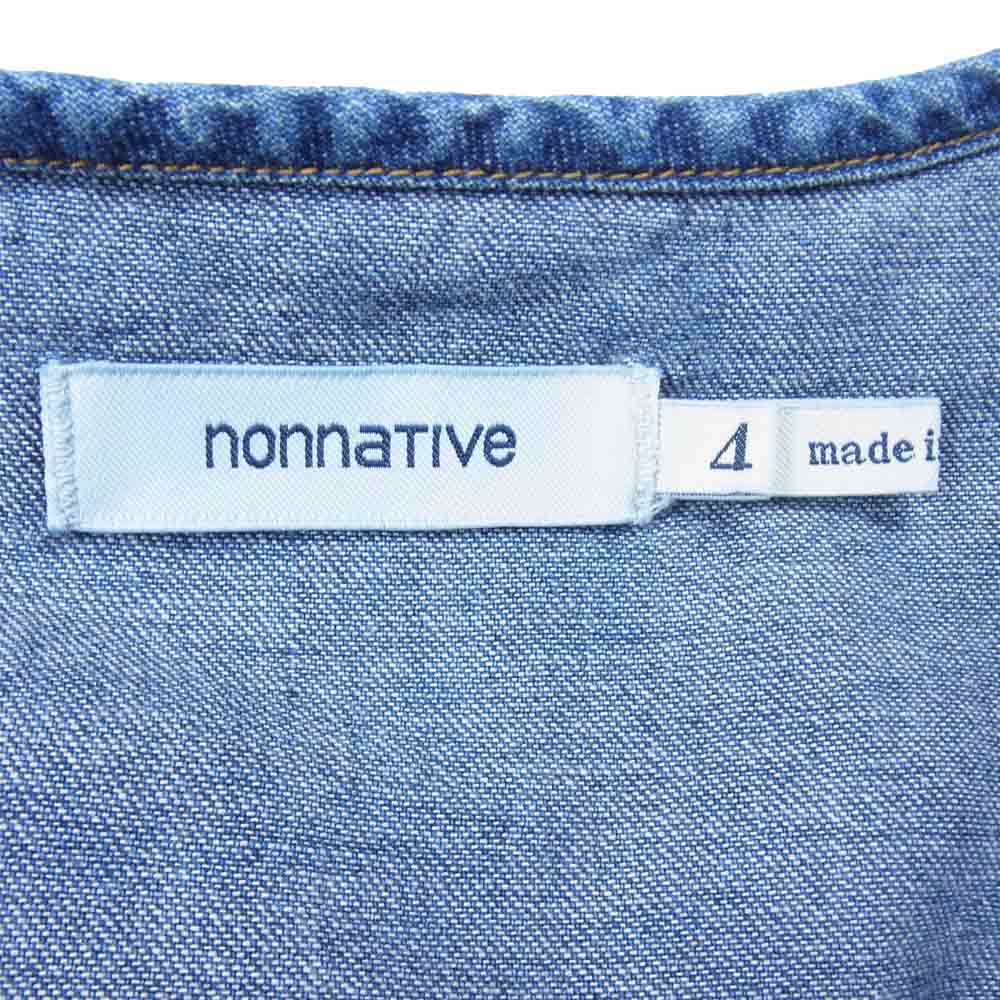 nonnative ノンネイティブ NN-SJ3903 TRUCKER L/S SHIRT JACKET プルオーバー トラッカー デニム シャツ ジャケット インディゴブルー系 4【中古】