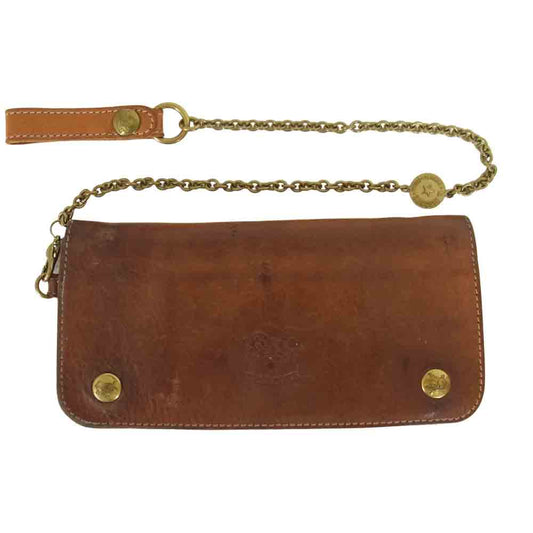 IL BISONTE イルビゾンテ ウォレットチェーン付 レザー ウォレット 財布  ブラウン系【中古】