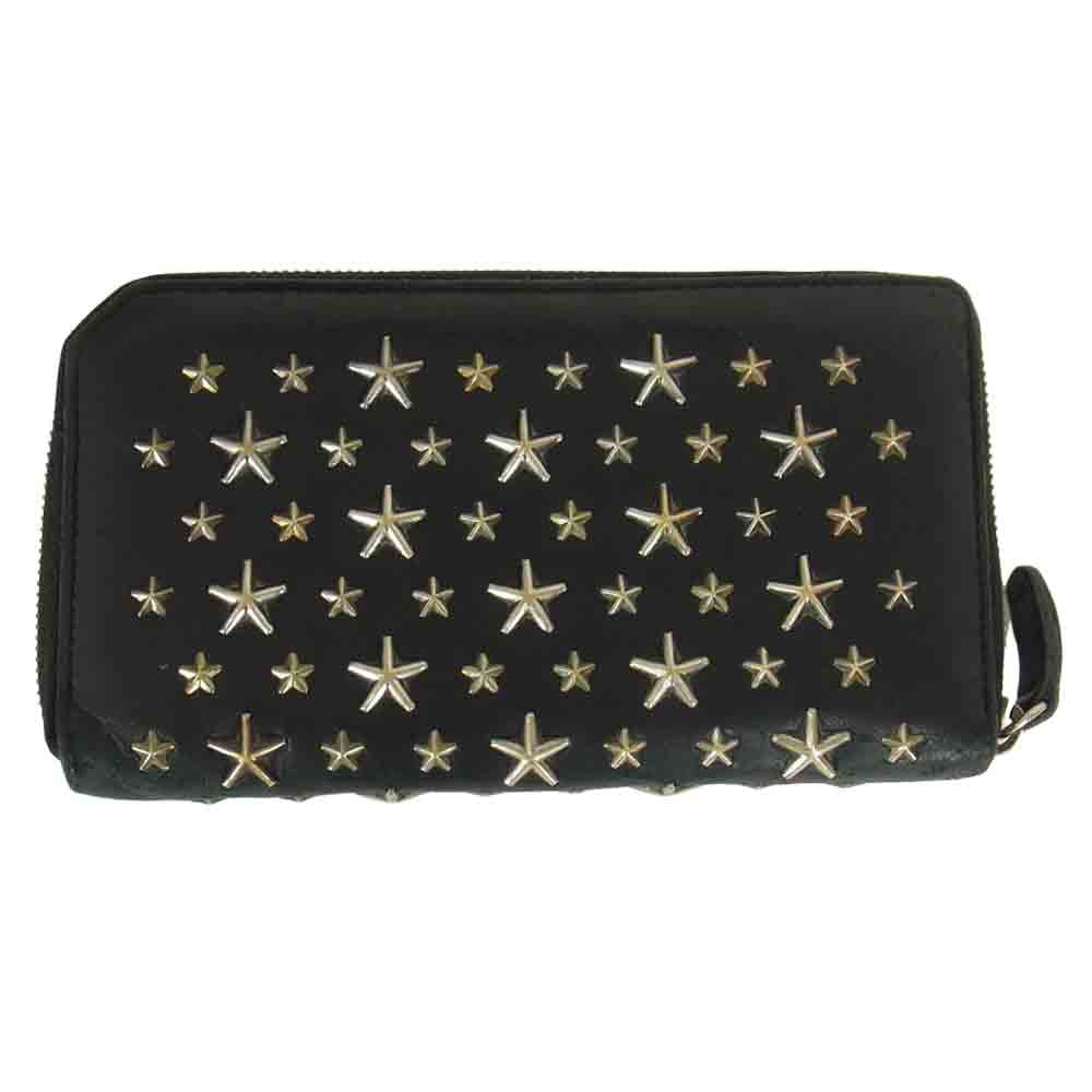 JIMMY CHOO ジミーチュウ スター スタッズ ウォレット 財布 ブラック系【中古】