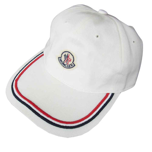 MONCLER モンクレール BERRETTO BASEBALL ベースボール キャップ ロゴワッペン 白 ホワイト系【中古】