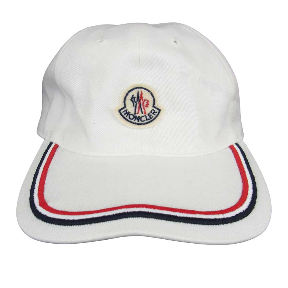 MONCLER モンクレール BERRETTO BASEBALL ベースボール キャップ ロゴワッペン 白 ホワイト系【中古】