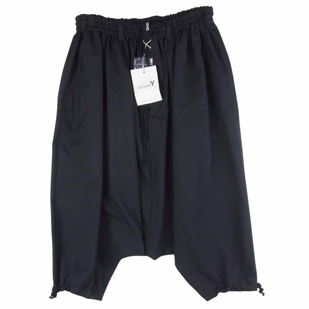 Yohji Yamamoto ヨウジヤマモト GroundY 21SS GT-P11-100 ギャバジン ウール サルエル パンツ ブラック系 3【新古品】【未使用】【中古】