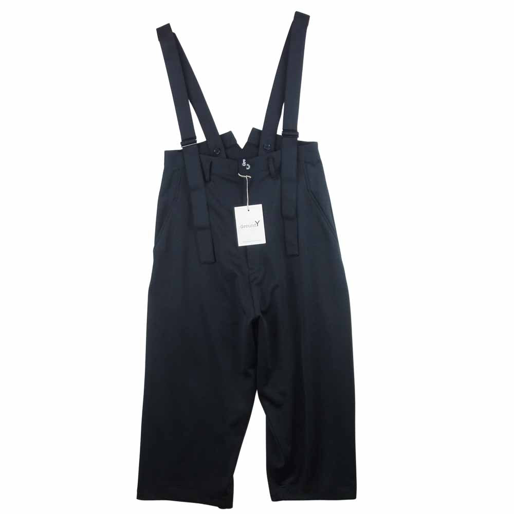 Yohji Yamamoto ヨウジヤマモト Ground Y 21AW GM-P14-900 30/Pe Jersey Suspenders Wide Pants サスペンダー ワイド パンツ ブラック系 3【新古品】【未使用】【中古】
