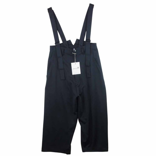 Yohji Yamamoto ヨウジヤマモト Ground Y 21AW GM-P14-900 30/Pe Jersey Suspenders Wide Pants サスペンダー ワイド パンツ ブラック系 3【新古品】【未使用】【中古】