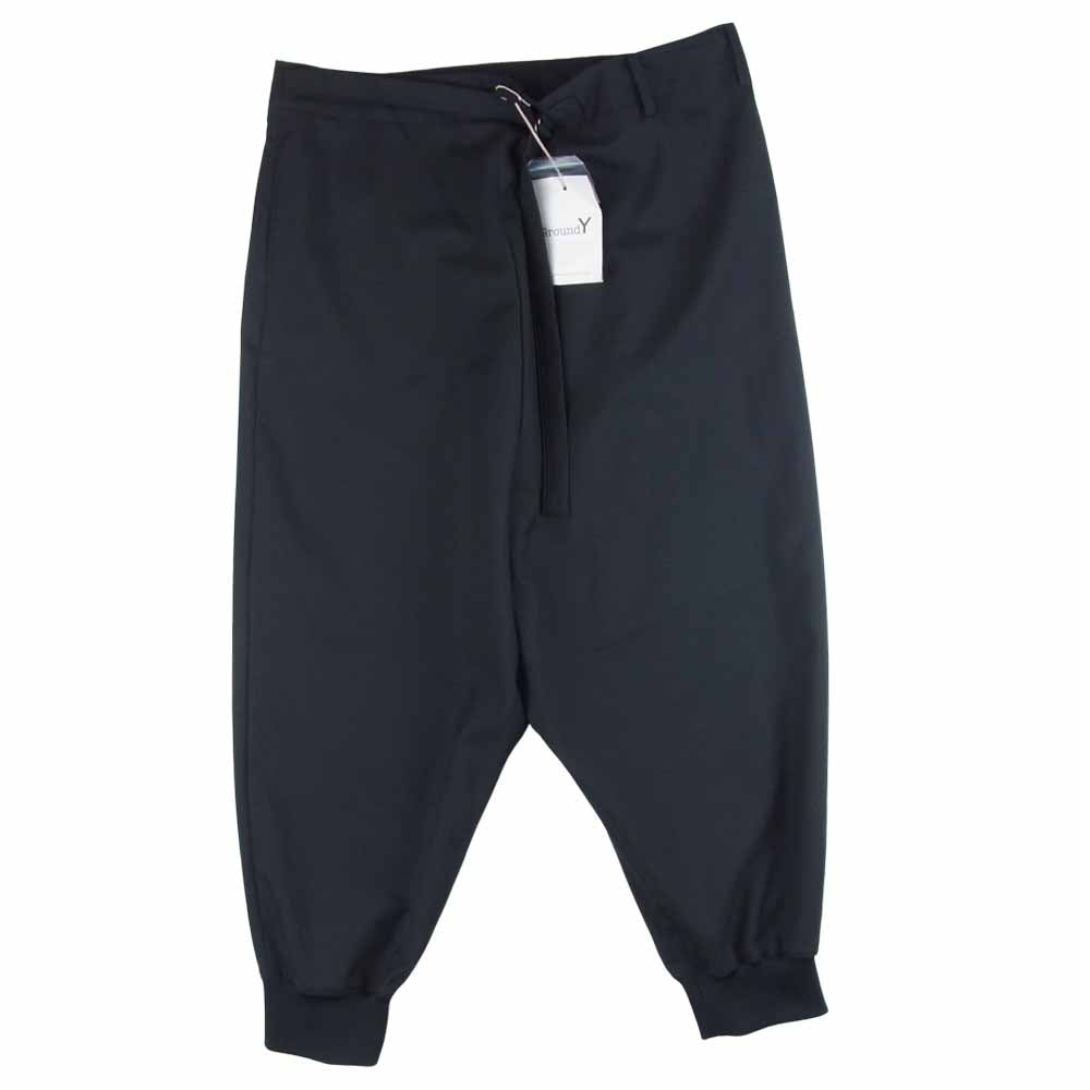 Yohji Yamamoto ヨウジヤマモト 21AW GM-P17-100 GroundY T/W Gabardine Wrap Saruel Rib Pants ギャバジン ラップ サルエル リブ パンツ ブラック系 3【新古品】【未使用】【中古】