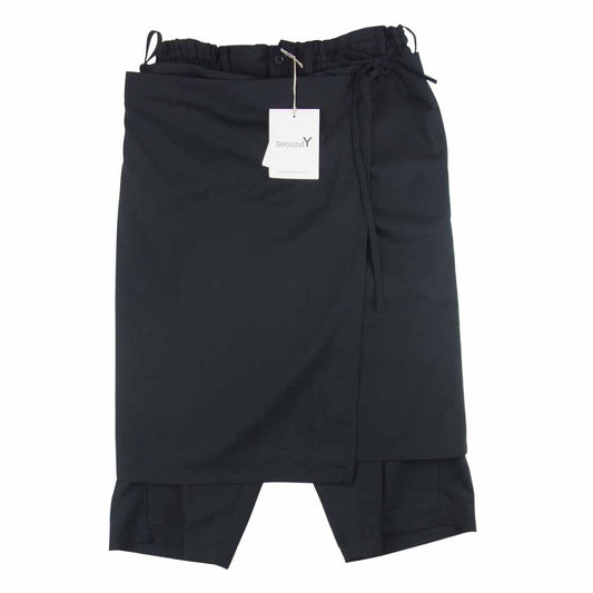 Yohji Yamamoto ヨウジヤマモト 21AW GM-P16-100-1 GroundY Detachabl skirt pants スカート パンツ ブラック系 03【新古品】【未使用】【中古】