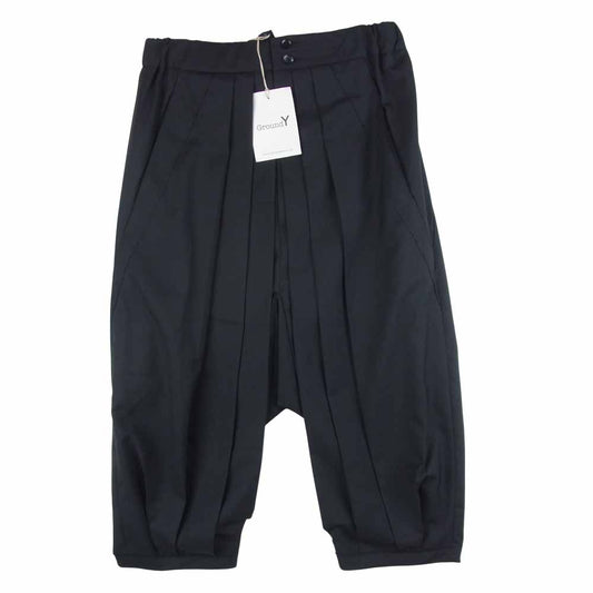 Yohji Yamamoto ヨウジヤマモト 21AW GA-P11-100-1 GroundY T/W Gabardine HAKAMA Pants ギャバジン 袴 パンツ ブラック系 03【新古品】【未使用】【中古】