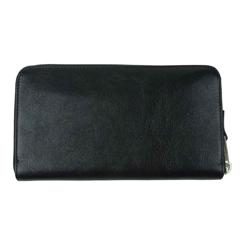 BALENCIAGA バレンシアガ 541996 ラウンドジップ レザー ウォレット 長財布 ブラック系【極上美品】【中古】