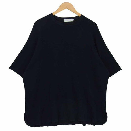 GRAPHPAPER グラフペーパー GM211-70138B Waffle S/S Tee ワッフル 半袖 Tシャツ ネイビー系 F【中古】