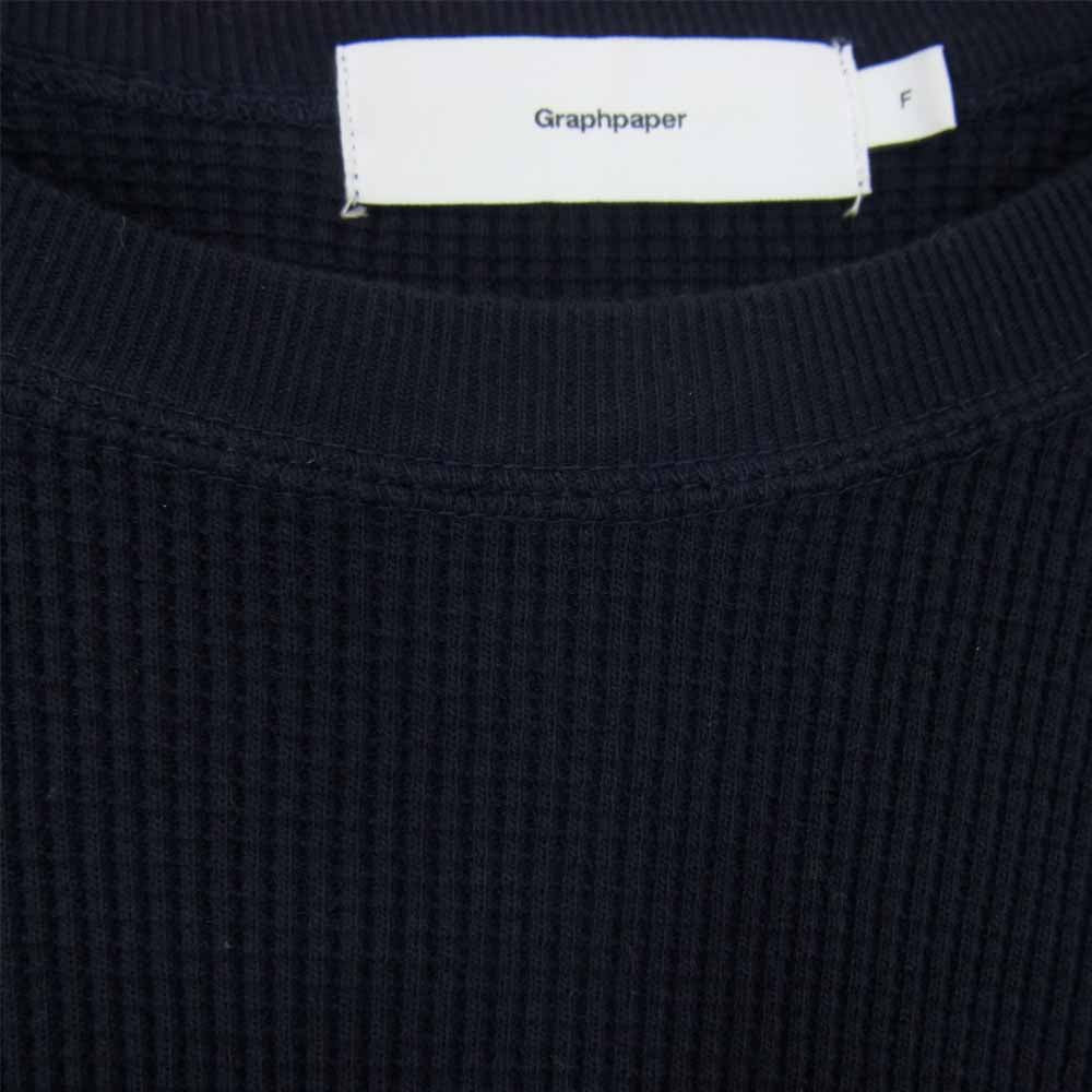 GRAPHPAPER グラフペーパー GM211-70138B Waffle S/S Tee ワッフル 半袖 Tシャツ ネイビー系 F【中古】