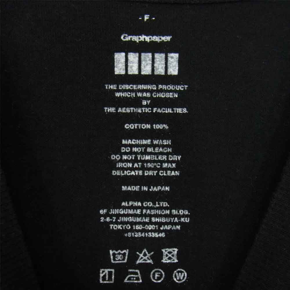 GRAPHPAPER グラフペーパー × POET MEETS DUBWISE ポエットミーツダブワイズ ビッグシルエット 沈黙詩人 Wonder プリント Tシャツ ブラック系 F【中古】