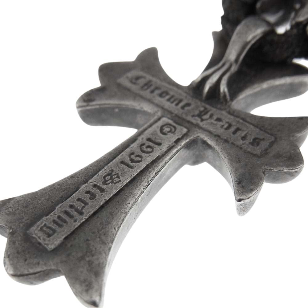 CHROME HEARTS クロムハーツ（原本無） スモール CHクロス クリンプト ペンダント wボロチップ【中古】