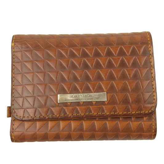 GARNI ガルニ GL19002 Triangle Chip Three Fold Wallet 3フォールド ウォレット 三つ折り 財布 ブラウン系【美品】【中古】