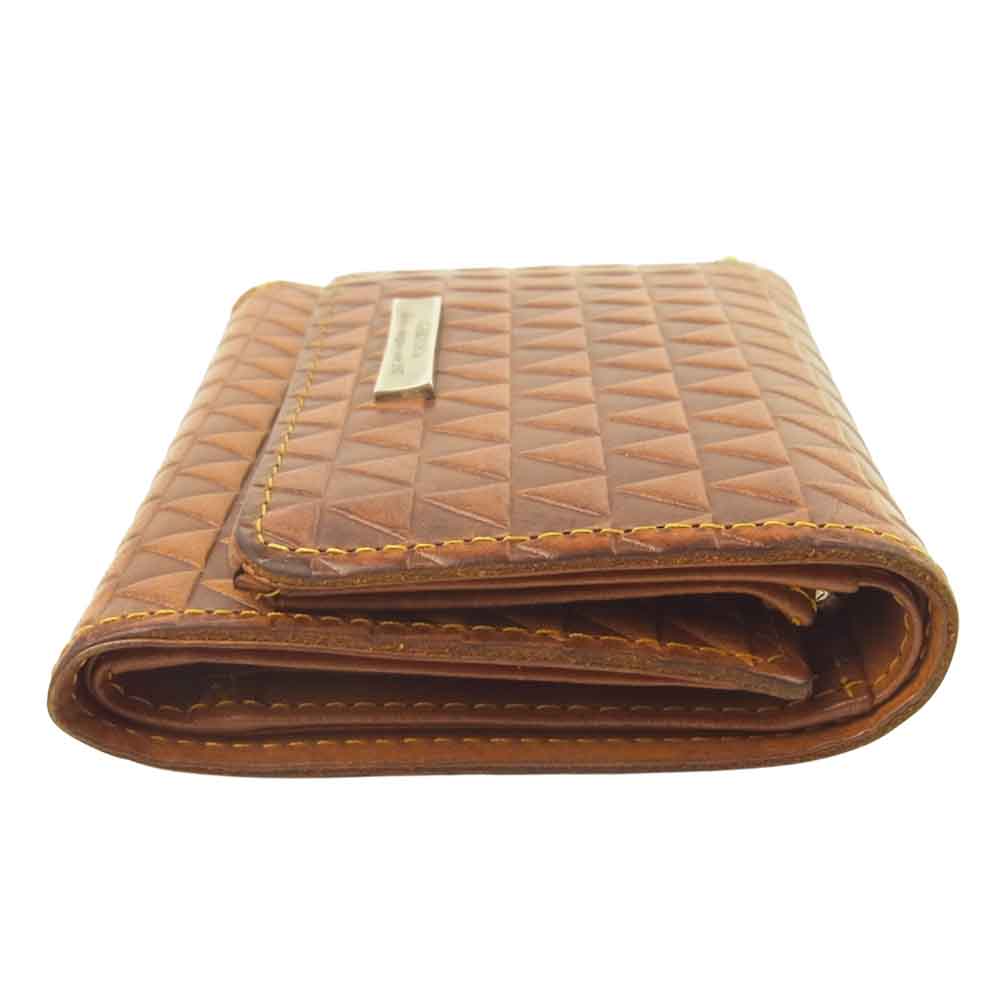 GARNI ガルニ GL19002 Triangle Chip Three Fold Wallet 3フォールド ウォレット 三つ折り 財布 ブラウン系【美品】【中古】