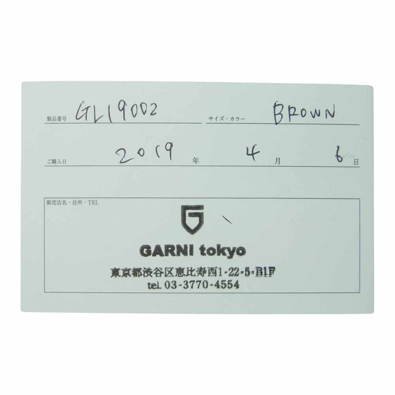 GARNI ガルニ GL19002 Insection Three Fold Wallett 3フォールド ウォレット 三つ折り 財布 ブラウン系【美品】【中古】