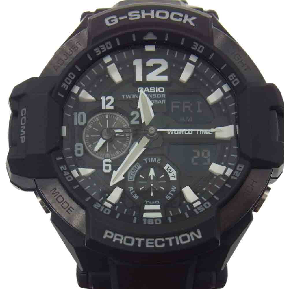 CASIO G-SHOCK カシオ ジーショック GR-1100-1AJF PROTECTION GRAVITYMASTER SKY COCKPIT プロテクション スカイコックピット ウォッチ 腕時計 ブラック系【中古】
