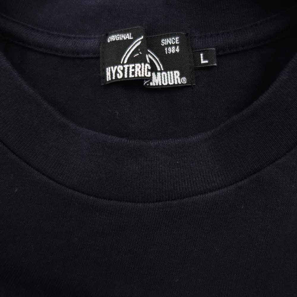 HYSTERIC GLAMOUR ヒステリックグラマー 02212CT15 MIDNIGHT MOVER クルーネック 半袖 Tシャツ ネイビー系 L【中古】