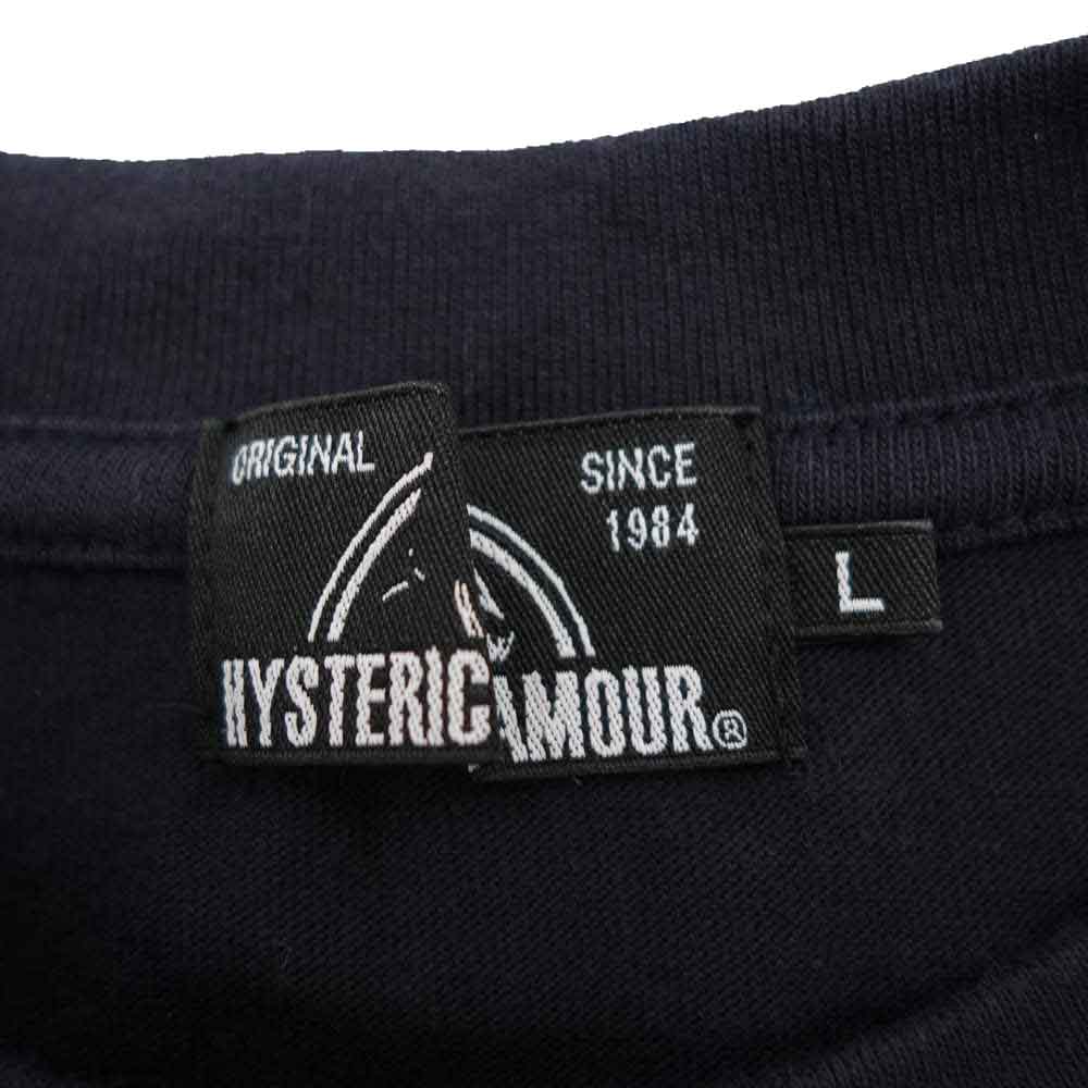 HYSTERIC GLAMOUR ヒステリックグラマー 02212CT15 MIDNIGHT MOVER クルーネック 半袖 Tシャツ ネイビー系 L【中古】
