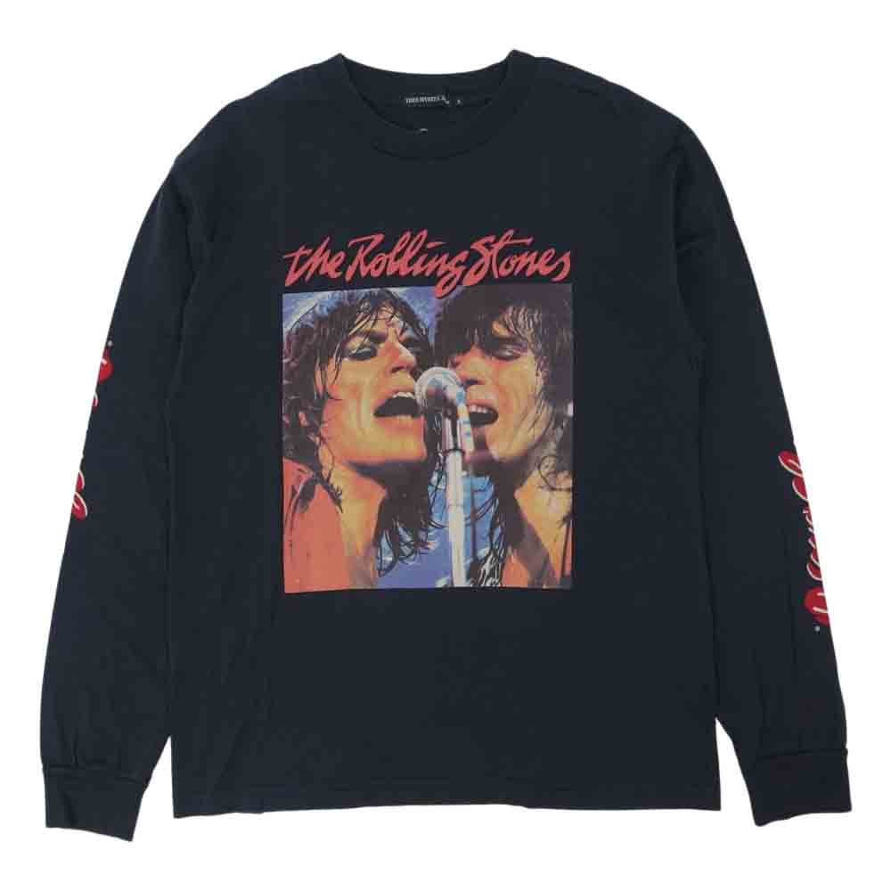 HYSTERIC GLAMOUR ヒステリックグラマー 06173CL02 × Rolling Stones XXX グラフィック プリント クルーネック 長袖 Tシャツ ブラック系 S【中古】