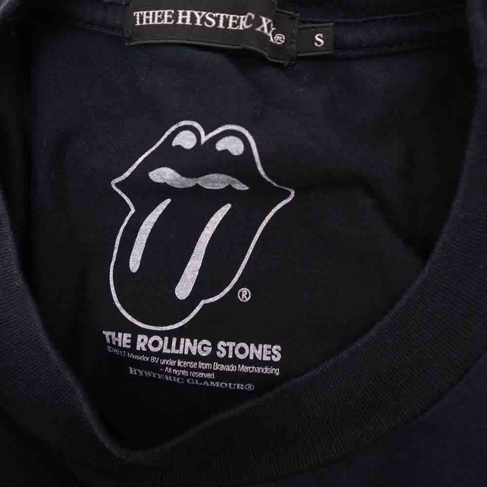 HYSTERIC GLAMOUR ヒステリックグラマー 06173CL02 × Rolling Stones XXX グラフィック プリント クルーネック 長袖 Tシャツ ブラック系 S【中古】