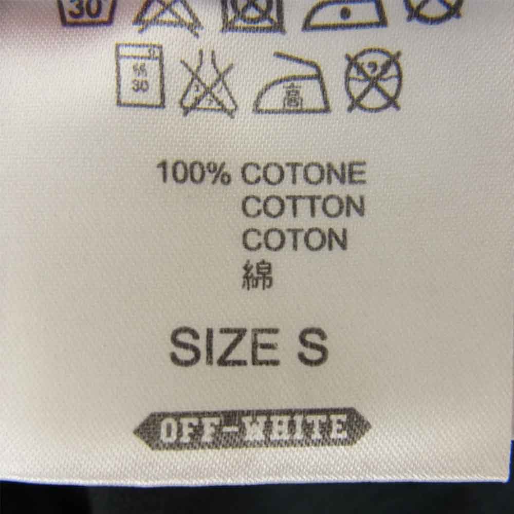 OFF-WHITE オフホワイト クルーネック 長袖 プリント シャツ カットソー ブラック系 S【中古】