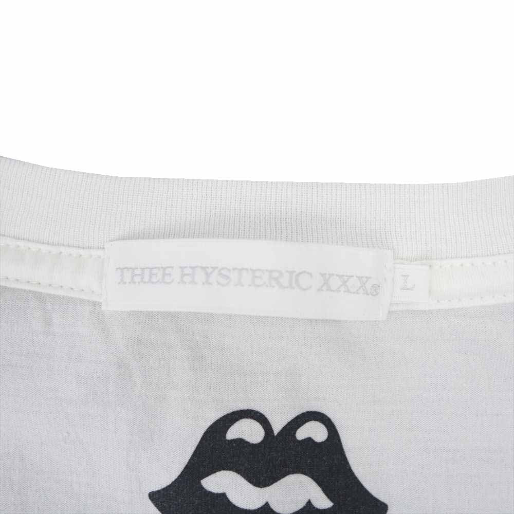 HYSTERIC GLAMOUR ヒステリックグラマー 06211CT11 × Rolling Stones XXX  ギター クルーネック 半袖 Tシャツ ホワイト系 L【中古】