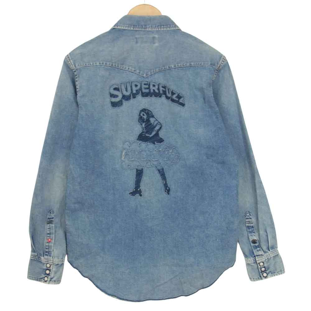 HYSTERIC GLAMOUR ヒステリックグラマー 02213AH07344 SUPER FUZZ 刺繍 ウエスタンデニムシャツ インディゴブルー系 M【新古品】【未使用】【中古】