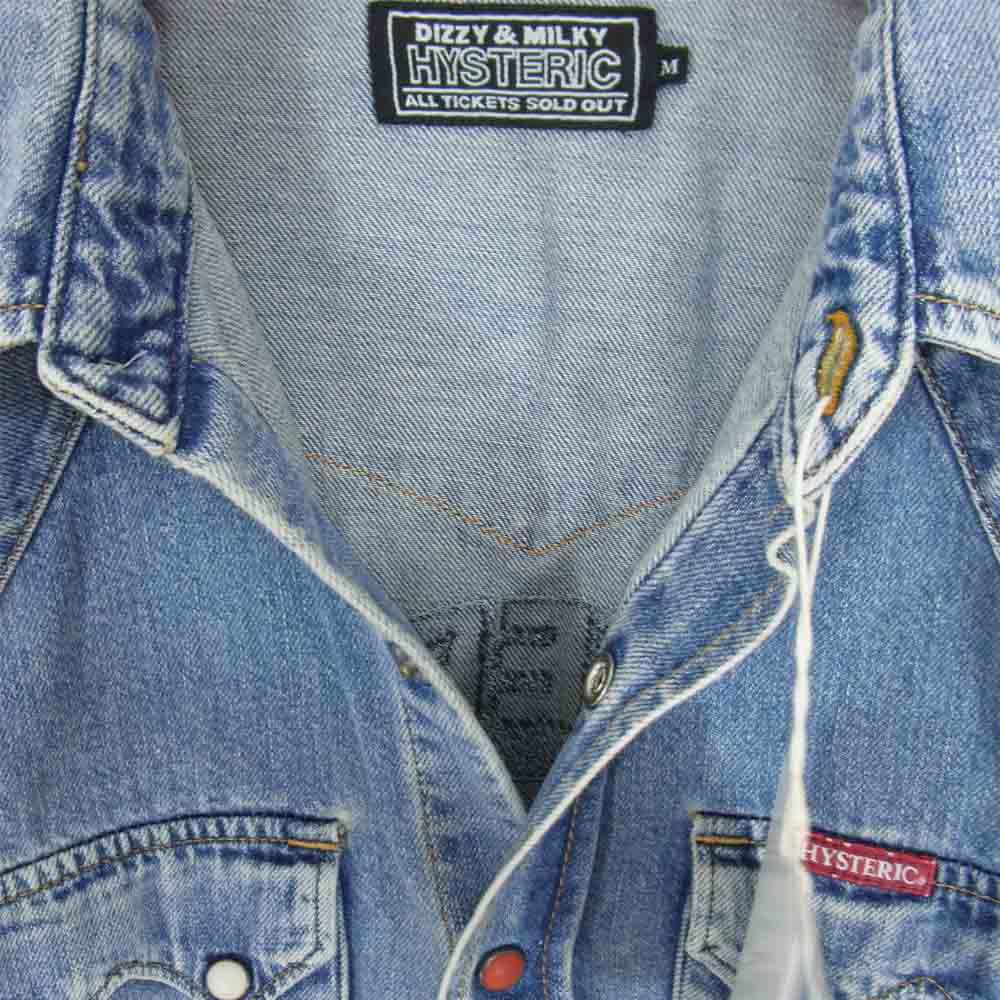 HYSTERIC GLAMOUR ヒステリックグラマー 02213AH07344 SUPER FUZZ 刺繍 ウエスタンデニムシャツ インディゴブルー系 M【新古品】【未使用】【中古】