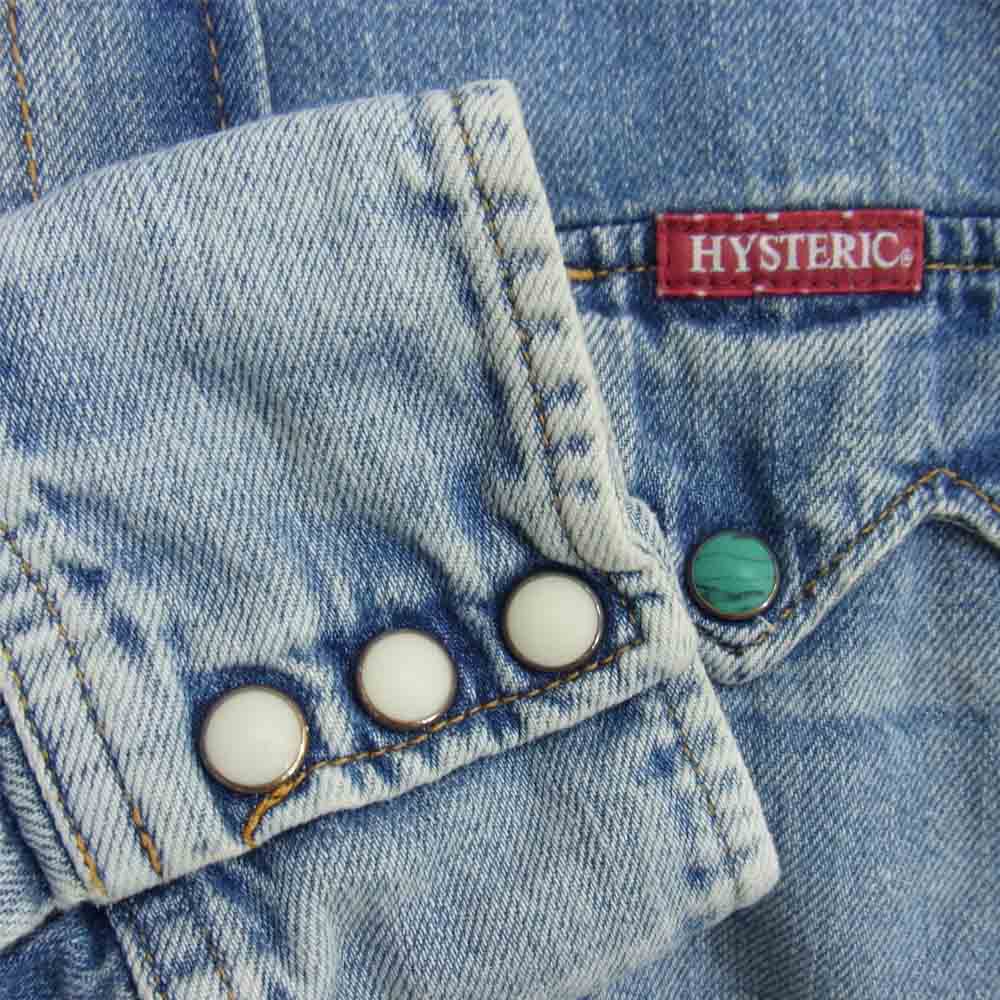 HYSTERIC GLAMOUR ヒステリックグラマー 02213AH07344 SUPER FUZZ 刺繍 ウエスタンデニムシャツ インディゴブルー系 M【新古品】【未使用】【中古】