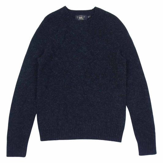RRL ダブルアールエル クルーネック ニット 無地 ブラック系 XS【中古】