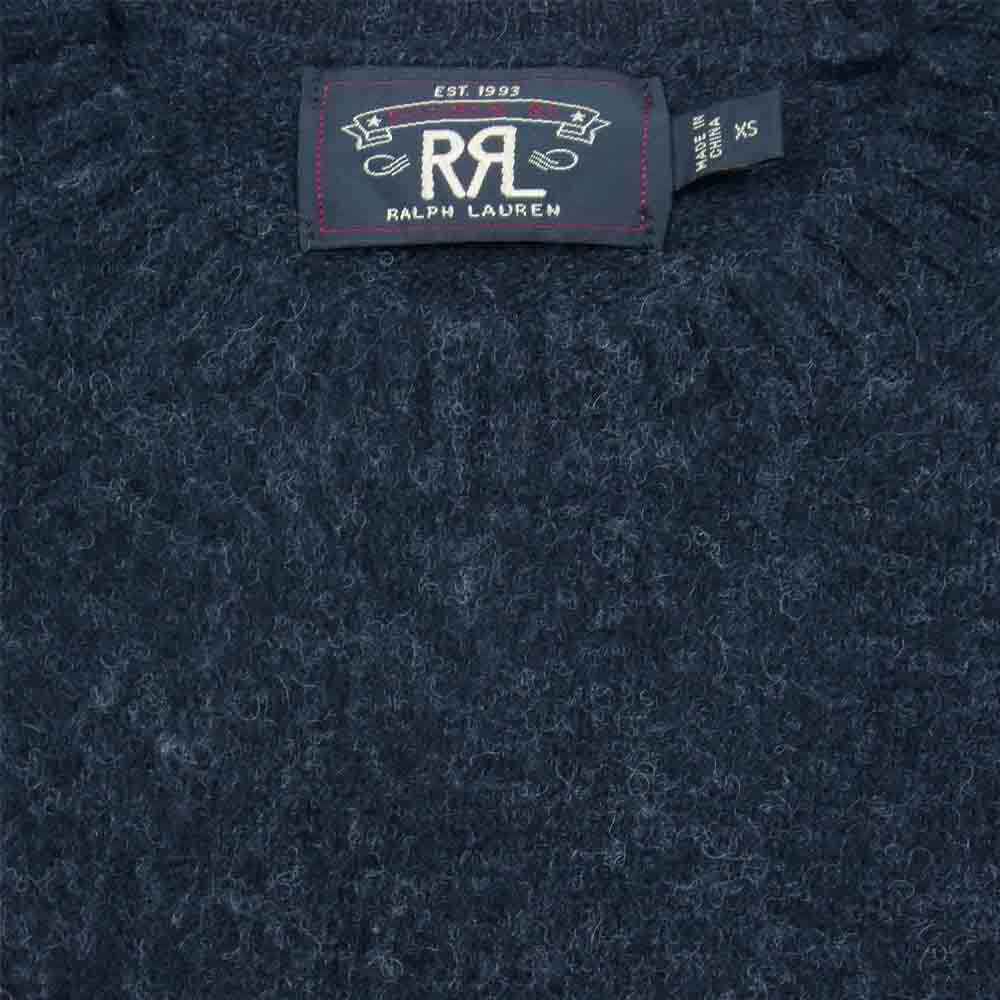 RRL ダブルアールエル クルーネック ニット 無地 ブラック系 XS【中古】