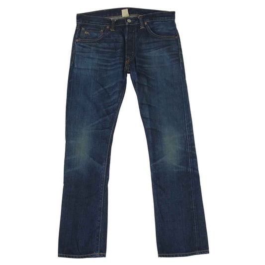 RRL ダブルアールエル USA製 加工 ボタンフライ スエードパッチ デニム インディゴブルー系 26【中古】