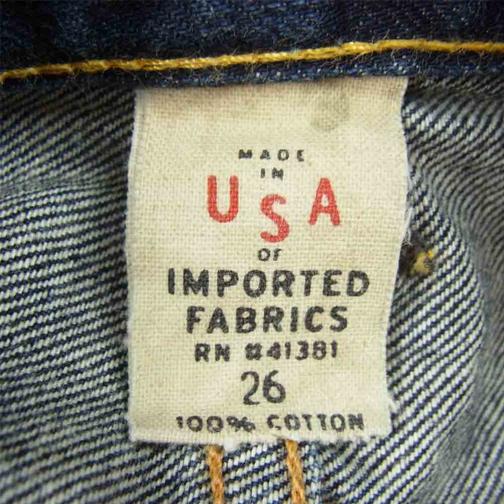 RRL ダブルアールエル USA製 加工 ボタンフライ スエードパッチ デニム インディゴブルー系 26【中古】