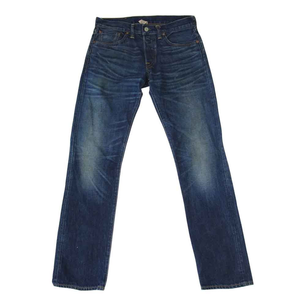 RRL ダブルアールエル USA製 加工 ボタンフライ スエードパッチ デニム インディゴブルー系 28【中古】