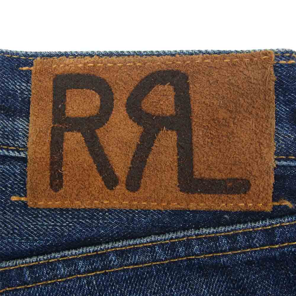RRL ダブルアールエル USA製 加工 ボタンフライ スエードパッチ デニム インディゴブルー系 28【中古】