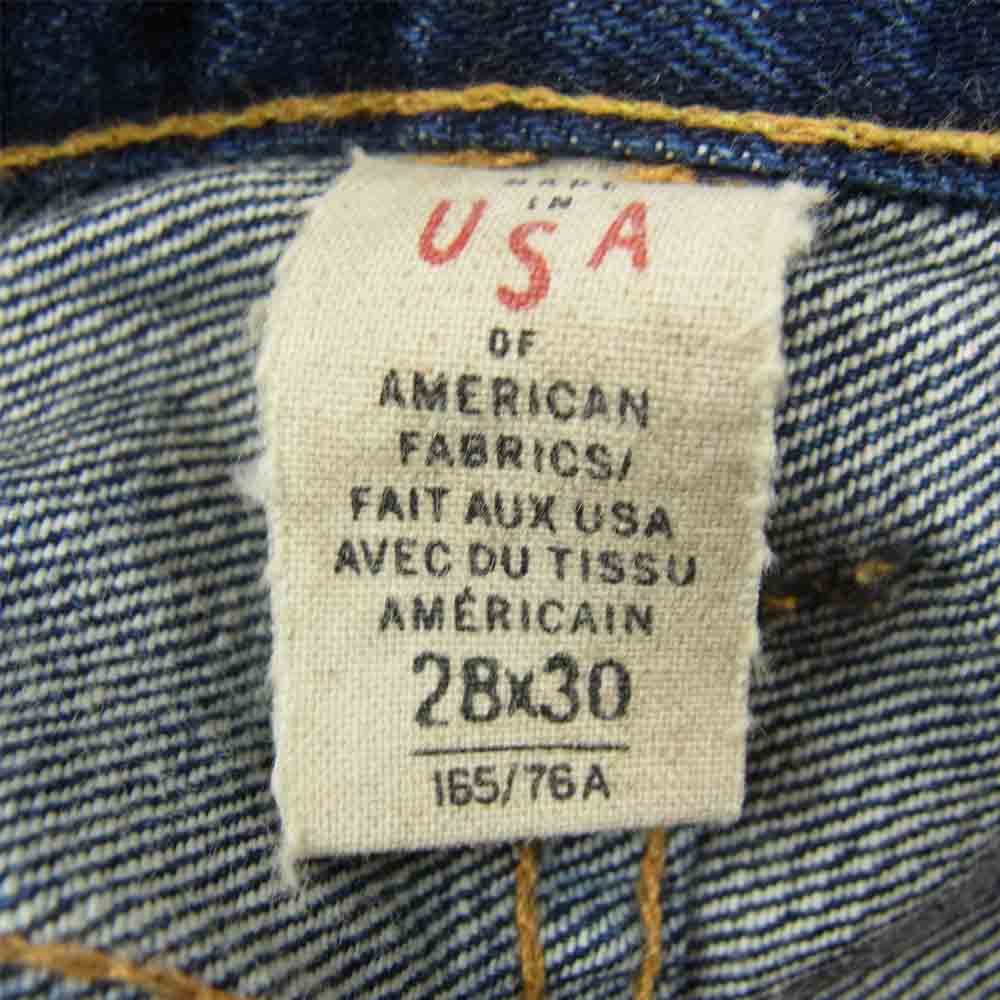 RRL ダブルアールエル USA製 加工 ボタンフライ スエードパッチ デニム インディゴブルー系 28【中古】