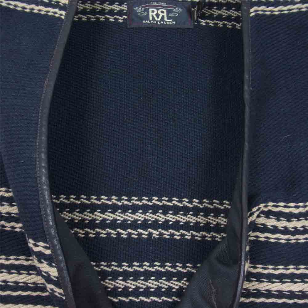 RRL ダブルアールエル 国内正規品 ネイティブ コンチョ ブランケット レザーポケット ベスト ブラック系 XS【中古】