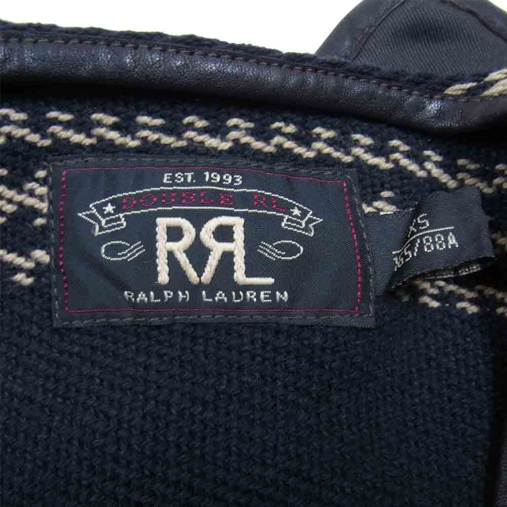 RRL ダブルアールエル 国内正規品 ネイティブ コンチョ ブランケット レザーポケット ベスト ブラック系 XS【中古】