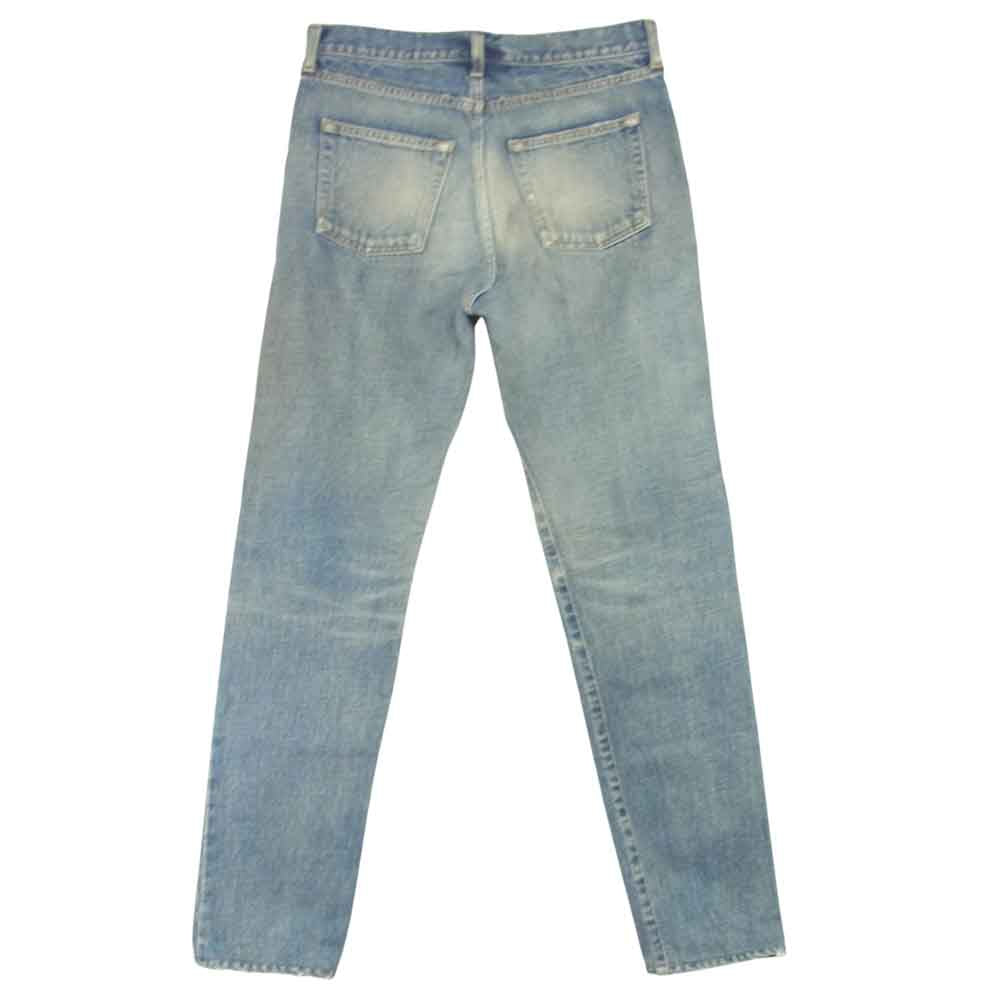 SAINT LAURENT サンローラン 500170 YA862 国内正規品 ダメージ加工 クラシック ストレート デニムパンツ インディゴブルー系 26【中古】