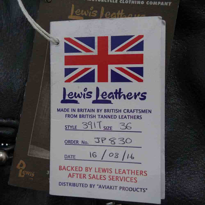Lewis Leathers ルイスレザー 391T LIGHTNING TIGHT FIT ライトニング タイト フィット ライダース レザー ジャケット ブラック系 36【中古】
