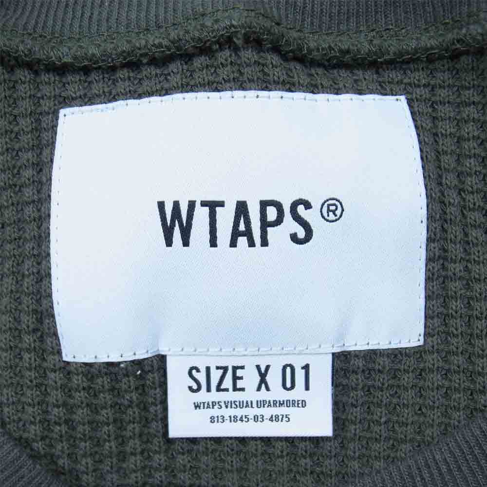 WTAPS ダブルタップス 20AW 202ATDT-CSM23 WAFFLE LS ワッフル サーマル L/S Tシャツ カットソー OLIVEDRAB S【中古】