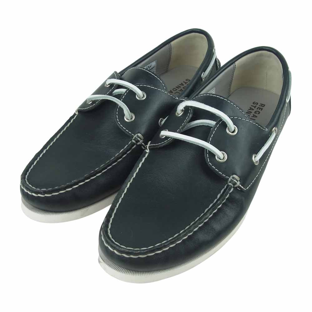 REGAL リーガル NC5A 554R STANDARDS CLASSIC BOAT SHOE デッキシューズ モカシンシューズ ブラック系 26【中古】