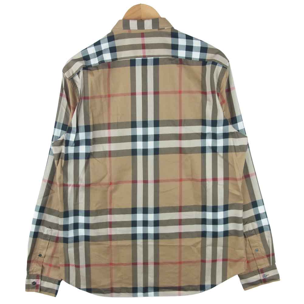 BURBERRY バーバリー BRIT ノヴァチェック柄 スモールカラー ボタンダウン 長袖 シャツ ブラック系 L【中古】