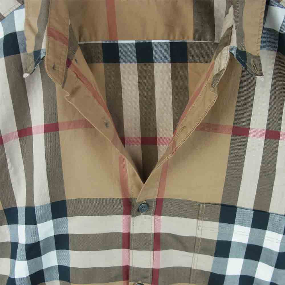 BURBERRY バーバリー BRIT ノヴァチェック柄 スモールカラー ボタンダウン 長袖 シャツ ブラック系 L【中古】