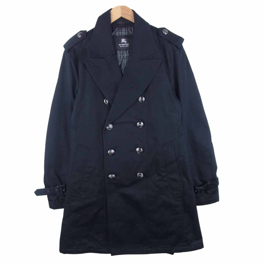 BURBERRY BLACK LABEL バーバリーブラックレーベル D1A84-207-09 メタルボタン 中綿 キルティング トレンチコート ブラック系 LL【中古】