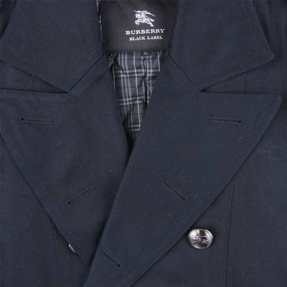 BURBERRY BLACK LABEL バーバリーブラックレーベル D1A84-207-09 メタルボタン 中綿 キルティング トレンチコート ブラック系 LL【中古】