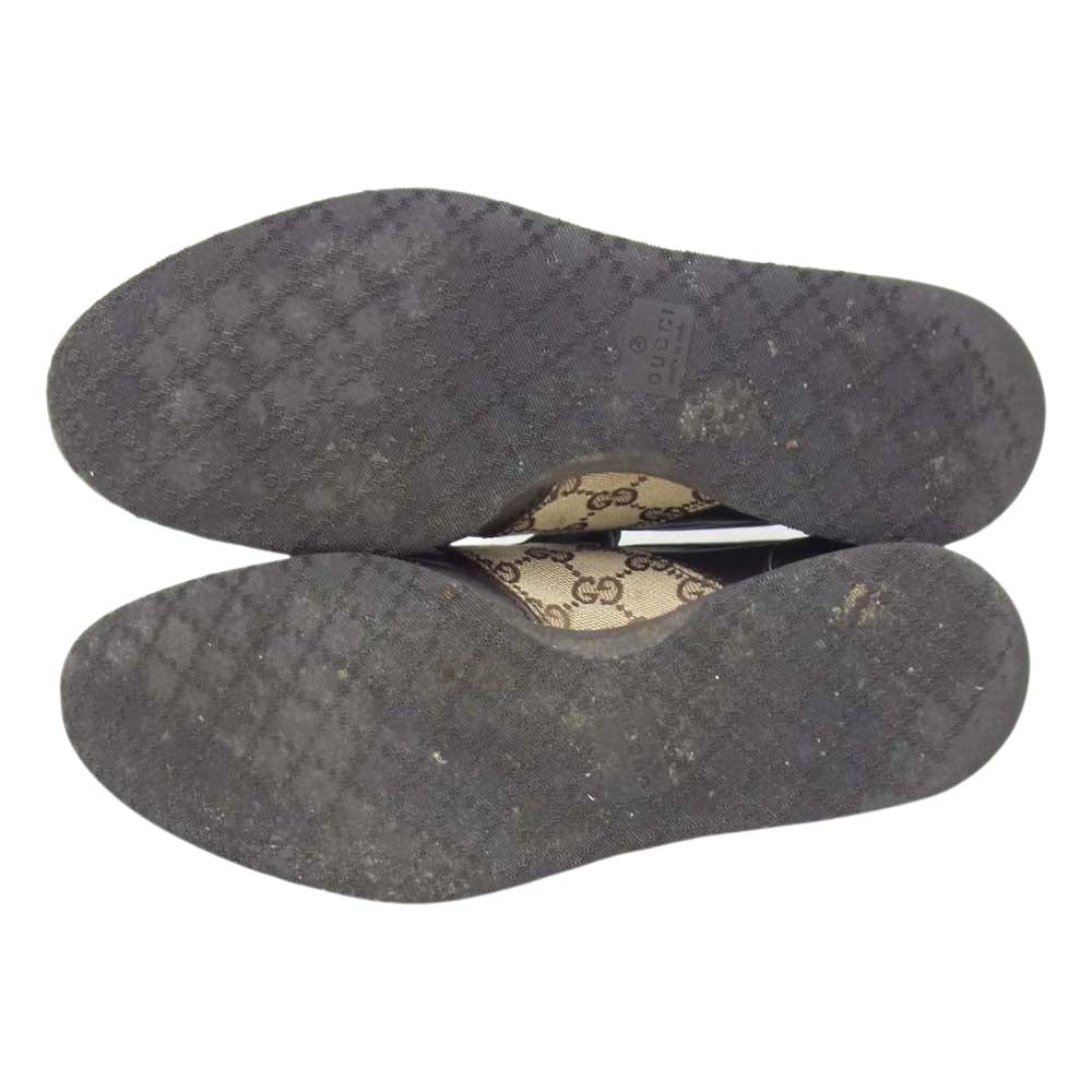 GUCCI グッチ 122286 GG柄 レザー スリッポン ダークブラウン系 40.5【中古】