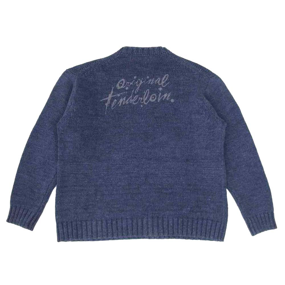 TENDERLOIN テンダーロイン V-NECK COTTON KNIT Vネック ニット セーター ブルー ネイビー系 L【中古】