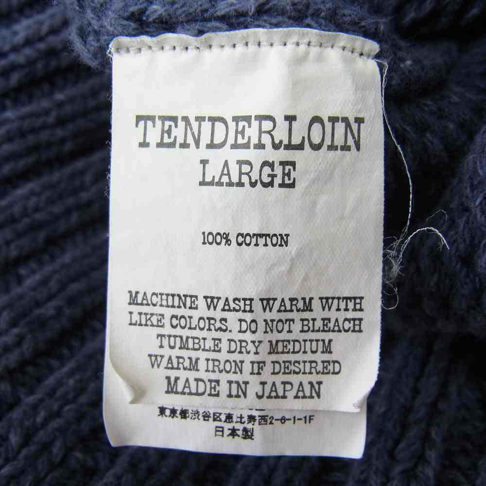 TENDERLOIN テンダーロイン V-NECK COTTON KNIT Vネック ニット セーター ブルー ネイビー系 L【中古】